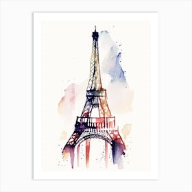 Eiffel Tower Symbol Minimal Watercolour Art Print