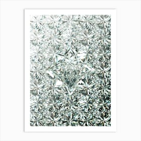 Jewel White Diamond Pattern Array with Center Motif n.0007 Art Print