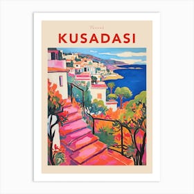 Kusadasi Turkey Fauvist Travel Poster Art Print