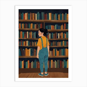 Girl In The Library 4 Art Print