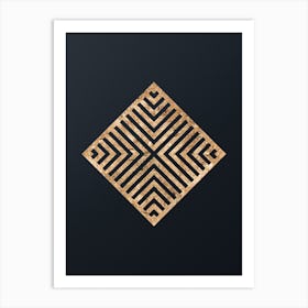 Abstract Geometric Gold Glyph on Dark Teal n.0117 Art Print