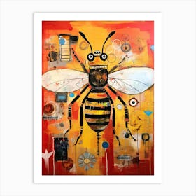 Urban Buzz Chronicles: Bee Robot Art Print