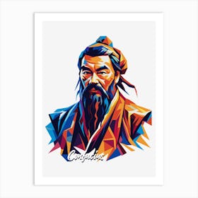 Confucius Portrait WPAP Pop Art Art Print