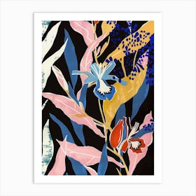 Colourful Flower Illustration Lobelia 2 Art Print