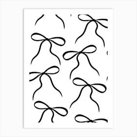 black Bows on a white background pretty Art Print