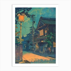 Nagoya Japan 2 Retro Illustration Art Print