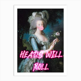 Marie Antoinette Neon Bubble Gum Art Print