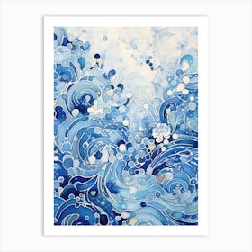 Blue Waves 1 Art Print