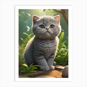 Scottish Shorthair Kitten Art Print