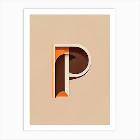 P, Letter, Alphabet Retro 2 Art Print