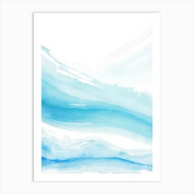 Blue Ocean Wave Watercolor Vertical Composition 31 Art Print