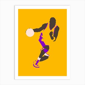 Basketball Player Dribbling Art Print