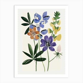 Painted Florals Aconitum 4 Art Print