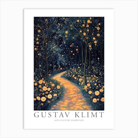 Gustav Klimt Print Night Forest Trees Painting Klimt Exhibition Poster Painting Decor Art Print