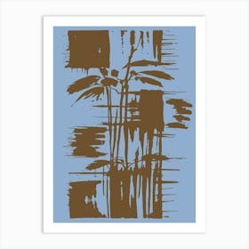 Abstract Brown And Blue Art Print