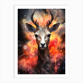 Deer Colorful Art Print