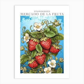 Mercado De La Fruta Strawberries Illustration 4 Poster Art Print