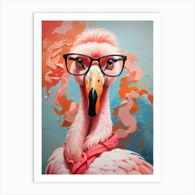 Flamingo With Glasses 7 Art Print