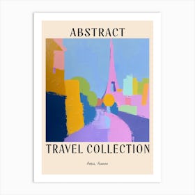 Abstract Travel Collection Poster Paris France 1 Art Print