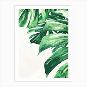 Watercolor Of A Tropical Leaf Art Print