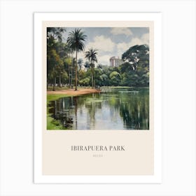 Ibirapuera Park Recife Brazil 4 Vintage Cezanne Inspired Poster Art Print