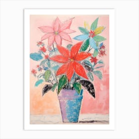 Flower Painting Fauvist Style Poinsettia 3 Art Print