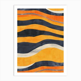 Orange And Black Stripes 1 Art Print