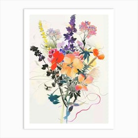 Prairie Clover 4 Collage Flower Bouquet Art Print