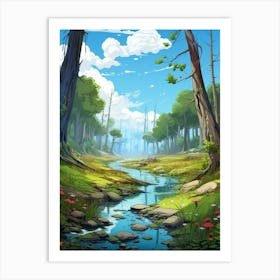 Swamp And Wetlands Cartoon 4 Art Print