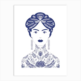 Tattoo Woman Purple Art Print