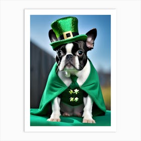 St Patrick'S Day Boston Terrier 3 Art Print