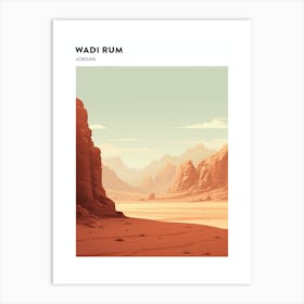 Wadi Rum Trek Jordan Hiking Trail Landscape Poster Art Print