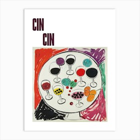 Cin Cin Poster Wine Lunch Matisse Style 3 Art Print