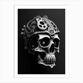 Skull Metal Stream Punk Art Print
