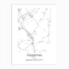 Gaggenau,Germany Minimalist Map Art Print