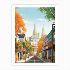 Bangkok In Autumn Fall Travel Art 4 Art Print