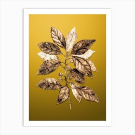 Gold Botanical Redbay on Mango Yellow n.0351 Art Print