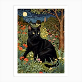 William Morris Black Cat In The Meadow Art Print