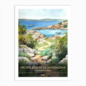 Arcipelago Di La Maddalena National Park Italy Watercolour 3 Art Print