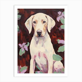 A Weimaraner Dog Painting, Impressionist 2 Art Print
