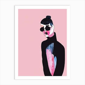 Illustration Of A Woman Wearing Sunglasses 2 Art Print