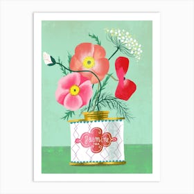 Poppies In Jasmine Tea Art Print