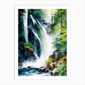 Trümmelbach Falls, Switzerland Water Colour  (2) Art Print