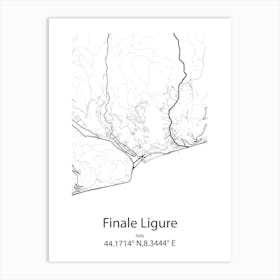 Finale Ligure,Italy Minimalist Map Art Print