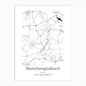 Monchengladbach,Germany Minimalist Map Art Print