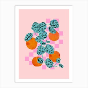 Oranges And Leaves Art Print