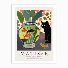 Goldfish And Cat Matisse Inspired Art Print