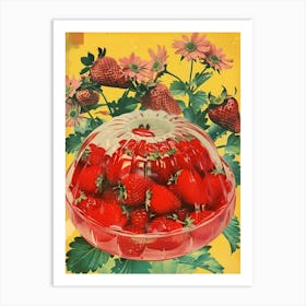 Strawberry Jelly Retro Collage 4 Art Print