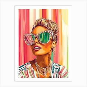 Sexy Woman In Sunglasses 1 Art Print