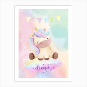 Watercolor Unicorn Art Print